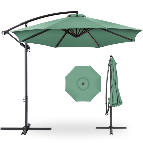 Best Choice Products 10ft Offset Hanging Market Patio Umbrella w/Easy