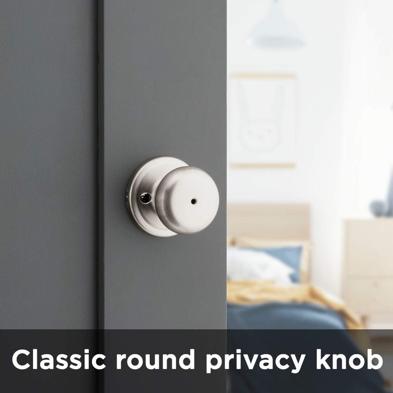 Kwikset Juno Interior Privacy Door Knob with Lock, Door Handle
