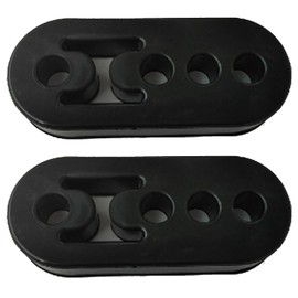 Paifeancodill Universal Rubber Exhaust Hanger, 2 Pcs Muffler Exhaust System, Heavy Insulator Support Bushing Installation, 4 Holes Tailpipe Mount Brackets High-Density Tailpipe Damping Hanger(2 Black)