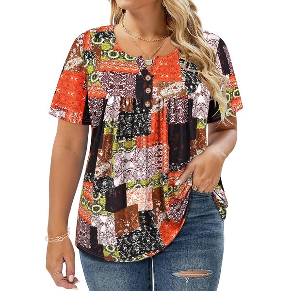RITERA Plus Size Tops for Women Button Up Oversized Summer