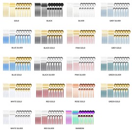 24Pcs Stainless Steel Dinnerware Set Kitchen Cutlery Set Knife Fork Spoon Flatware Tableware Minimalist Silverware