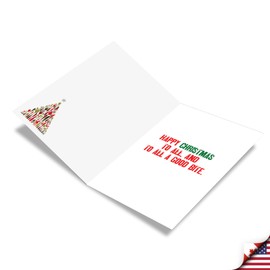 12 'Twas the Bite Before' Boxed Hilarious Greeting Cards 4.63 x 6.75 inch, Merry Xmas Note Cards for Holidays, Gifts, Funny Christmas, Food Humor, Notecard Stationery w/Envelopes B5965
