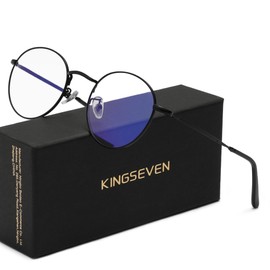 KINGSEVEN Blue Light Blocking Glasses Ultra-Light Frame Anti-Eye Fatigue UV Glasses For Women And Men (ML4526-Black)