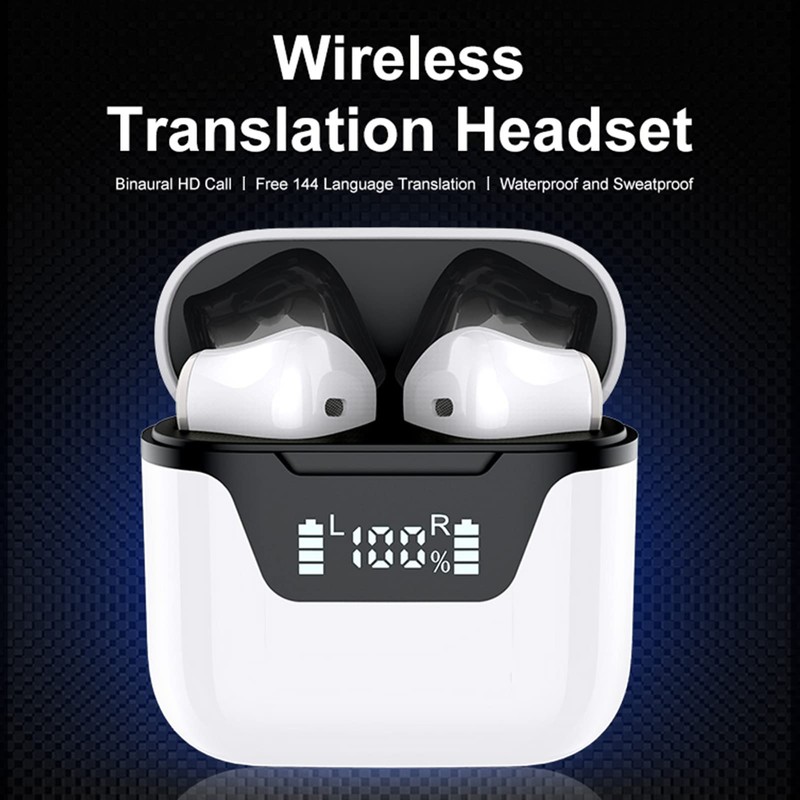 Yunir Language Translator Earbuds, Bluetooth 5.1 144 Languages Wireless Translator