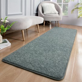 Keeko Soft Hallway Runner Rug, 2x8 Bedside Runner Rugs for Bedroom Living Room Non Slip Washable Modern Memory Foam Rug Low Pile Kitchen Runner Rugs for Nursery Dorm Kids Room Decor Grey