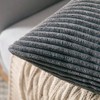 MIULEE Pack of 2 Corduroy Soft Solid Decorative Square Throw