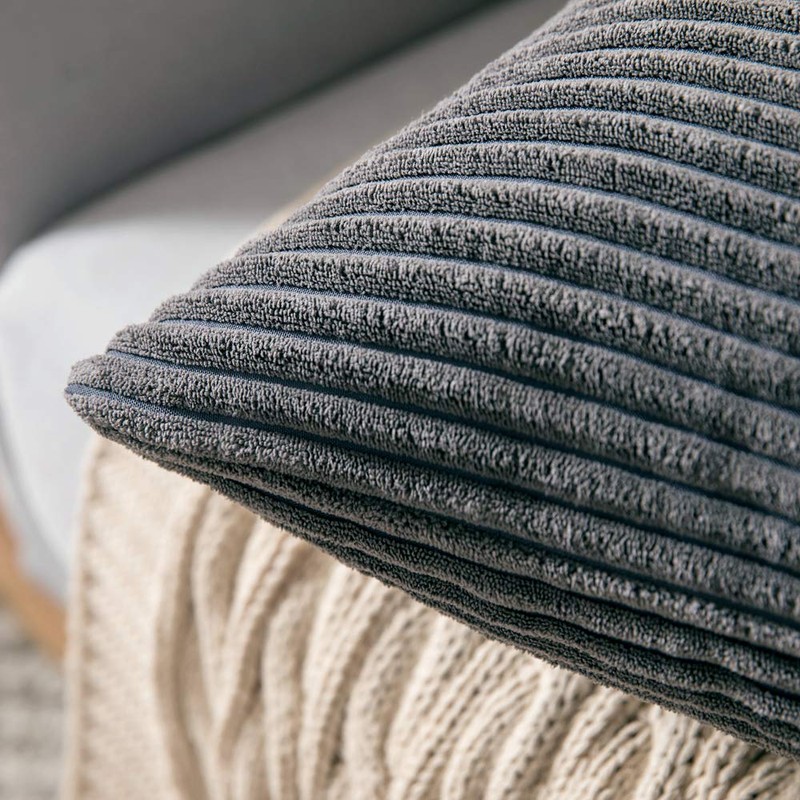 MIULEE Pack of 2 Corduroy Soft Solid Decorative Square Throw
