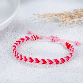 JENDEAR SHINE Rope Bracelet Women Girls Handwoven Rope Colour Gradient Adjustable Outdoor Party Couple Friendship Birthday Gift, Nylon