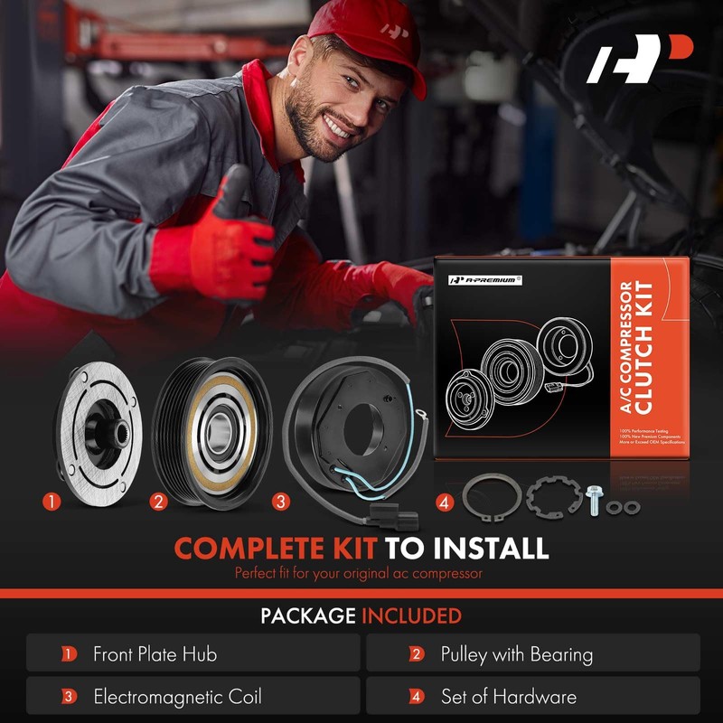 A-Premium Air Conditioner AC Compressor Clutch Kit Compatible with Honda
