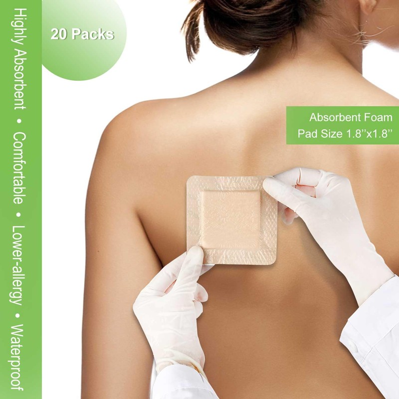 NeuHeils Silicone Foam Dressing with Gentle Border 3''x3'', 20 Packs