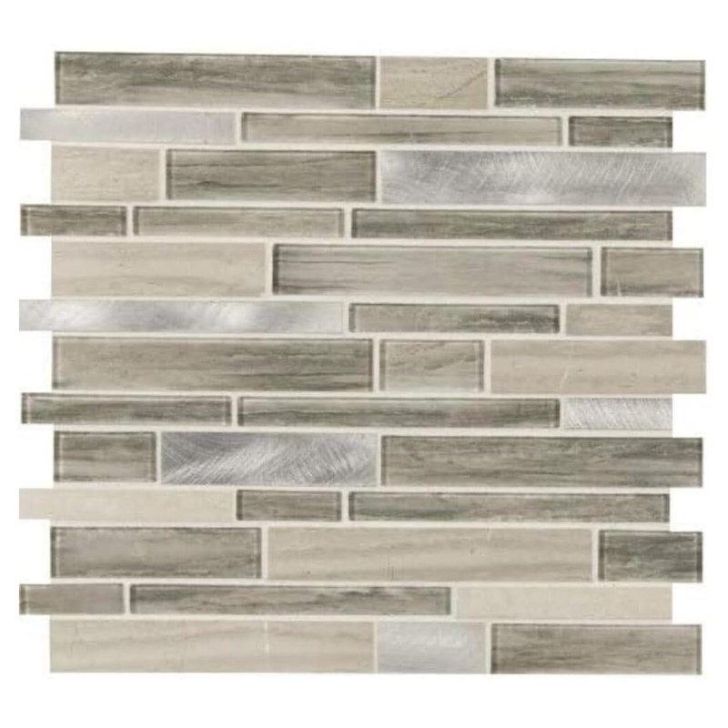 Tenedos Ocotillo Blend Glass Stone Metal Mosaic Tile 12x12 Mesh-Mounted