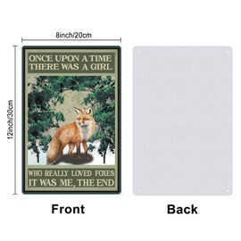 SUPERDANT Cute Fox Metal Tin Sign Snowy Forest Vintage Art Iron Wall Decor Inspirational Quotes Metal Plaque Retro Bedroom Bathroom Decor for Kid's Room Bars Restaurants Cafes Pubs