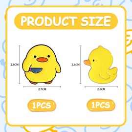 CVFRTT 2 Duck Brooches, Yellow Metal, Enamel Modern Brooch Pin