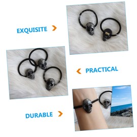 Healeved 20pcs Gothic Skull Elastic Hair Ties Ponytail Holders for Women Girls Unique Hair Accessories for Daily Use for Outfits and Hairstyles