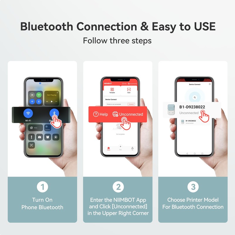 NIIMBOT B1 Label Maker Machine with 1 Roll Starter Tape,