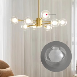 FMOPQ Lighting Replacement Glass Lampshade 4 Inch Milky White Glass Dome Cover Round Globe 0.8 Inch Fitter for G9 Bulb Replacement (transparent and white)