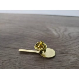 Tennis Racquet Letterman's Jacket Pin Gold Color Metal