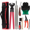 Swpeet 8Pcs Professional Farrier Tools Value Kit with Roll Pack,