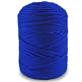NOTIONSLAND 400g T-Shirt Yarn Knitting Yarn Fabric Crochet Yarn for Bag, Basket, Blanket Home Decor - Sapphire Blue Soild Color Yarns