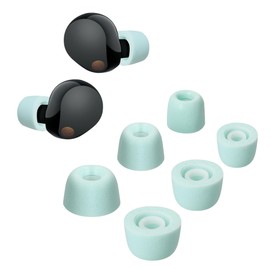 kwmobile Replacement Ear Tips Compatible with Sony WF-1000XM5 - Set of 6 - Memory Foam Eartips - Light Blue