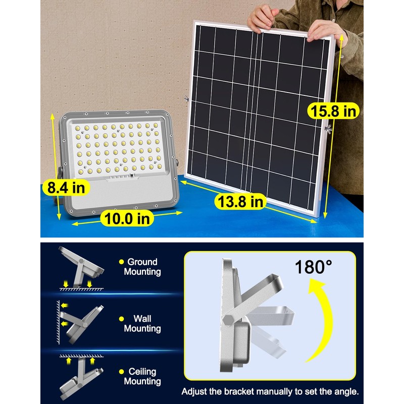 Engrepo Solar Lights Outdoor 10000LM Auto On/Off Dusk to Dawn