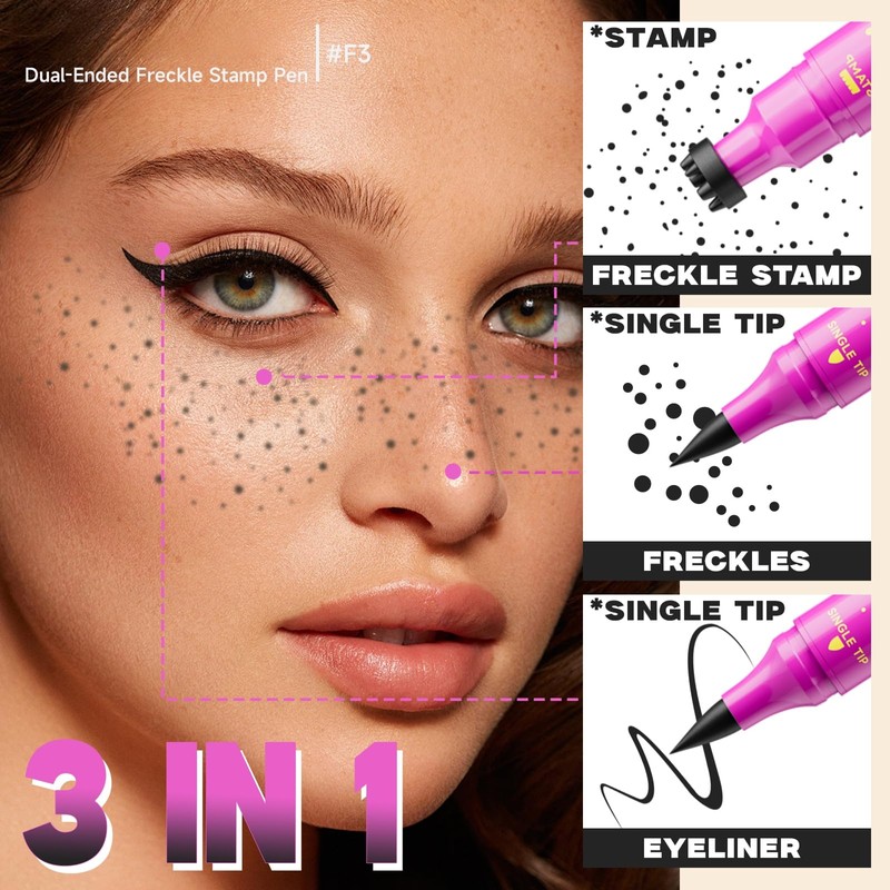 Laifu Braun Freckle Stamp Pen, 2 in 1 Magic Artificial