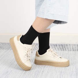 KEREDA Girls Boys Kids Socks School Socks Cotton Socks Grey Black White 6 Pairs 5-13 Years