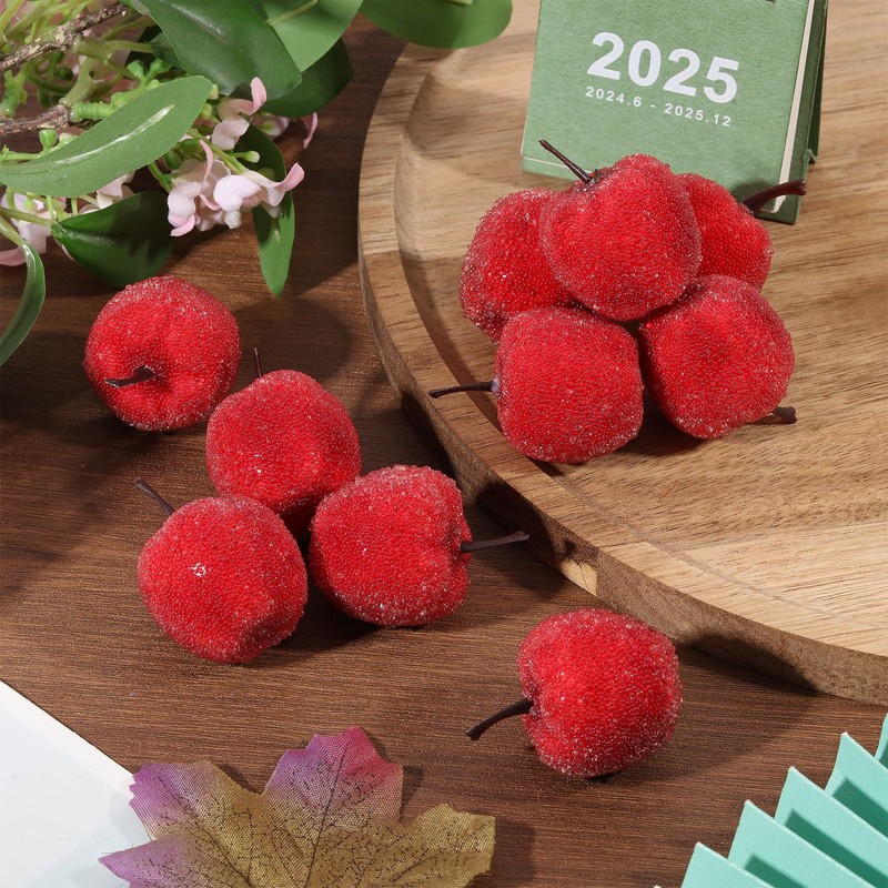 CHGCRAFT 10Pcs Artificial Foams Apples Mini Red Apple Foam Fruit