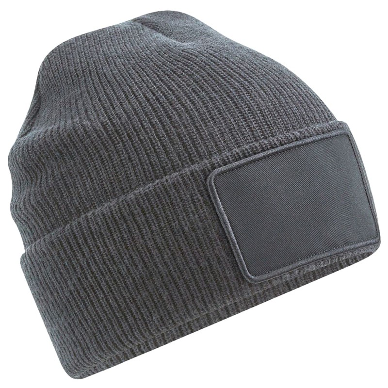 Beechfield - Removable Patch Thinsulate™ Beanie - Soft-Touch Acrylic Yarn