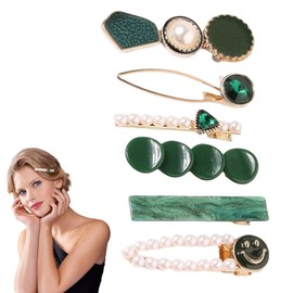 Traziewell Hair Clip Large Beads Hair Clips French Rhinestone Hair Clip for Thick Fine Hair Birthday Gift Hair Accessories Women 0833