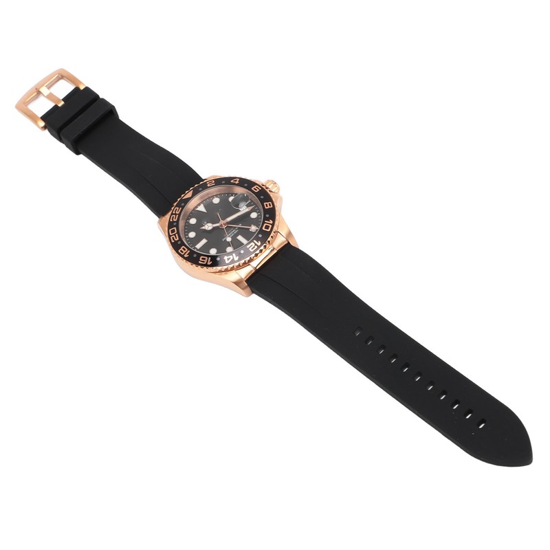 Men Field Watch Mineral Glass 50M Waterproof Silicone Strap Luminous