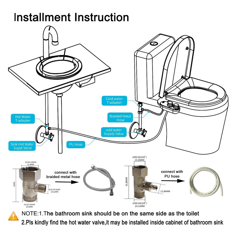 GLIGAM Bidet Attachment for Toilet Warm Water, Ultra-Slim Bidet Hot
