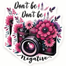 Camera Magnets - Floral Camera - Inspirational Quote - 2 Pack - - 5" Wide Design - Sticks to Fridges, Lockers, Toolboxes & More - Made in USA - AQM2259