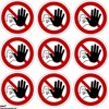 Access for unauthorised prohibited warning stickers, diameter, size: 50 mm