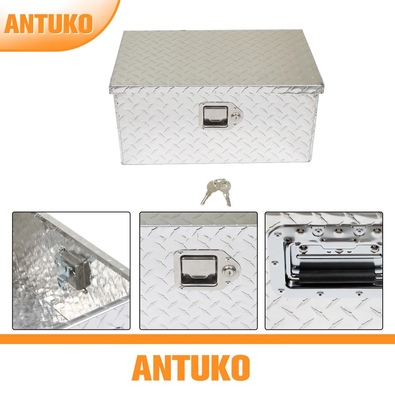 ANTUKO 20 Inch Heavy Duty Aluminum Tool Box Silver Replacement