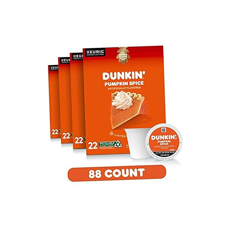 Dunkin' Donuts Coffee, Pumpkin Spice Flavored Coffee, K Cup Pods