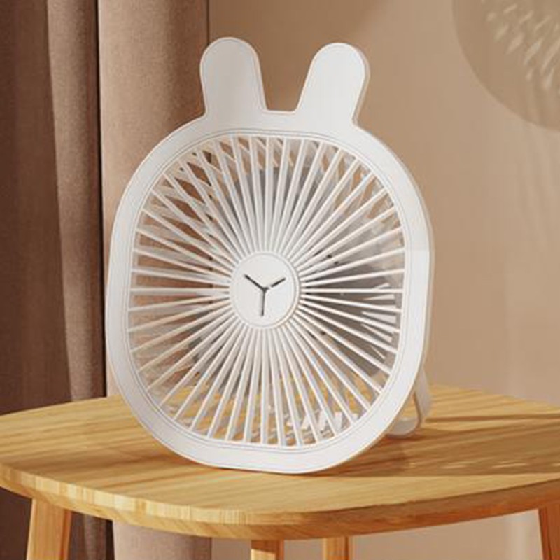 3 Speeds Mini Desk Fan with Light Portable Hanging Folding