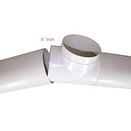 4 Inch Diameter T Joint 3 Way - Duct Splitter for Exhaust Fan Dryer - 3 Way Duct Hose Connector (4'' inch, White)