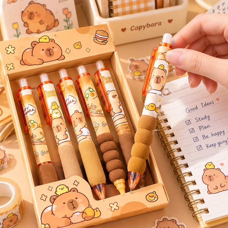 Capybara Erasable Gel Pens for Writing – Cute 0.5mm Refillable