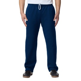 Gildan Adult Fleece Open Bottom Sweatpants with Pockets, Style G18300, Navy, 2X-Large