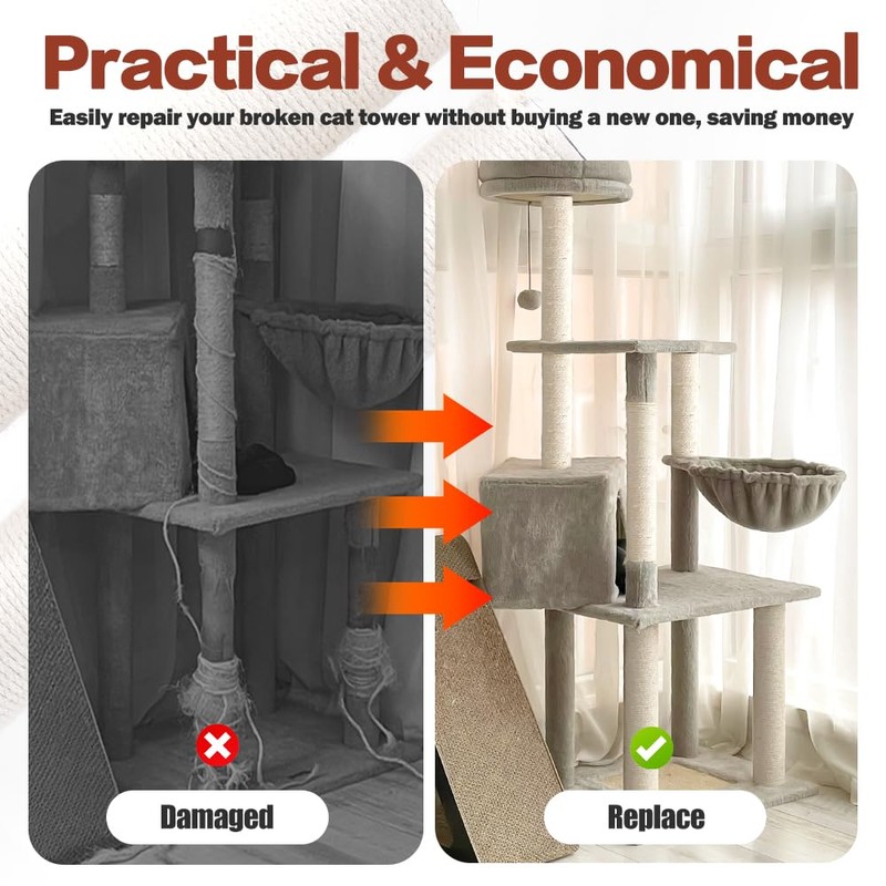 OSPNIEEK 4 Pack 15.7" M8 Cat Scratching Post Replacement, Natural