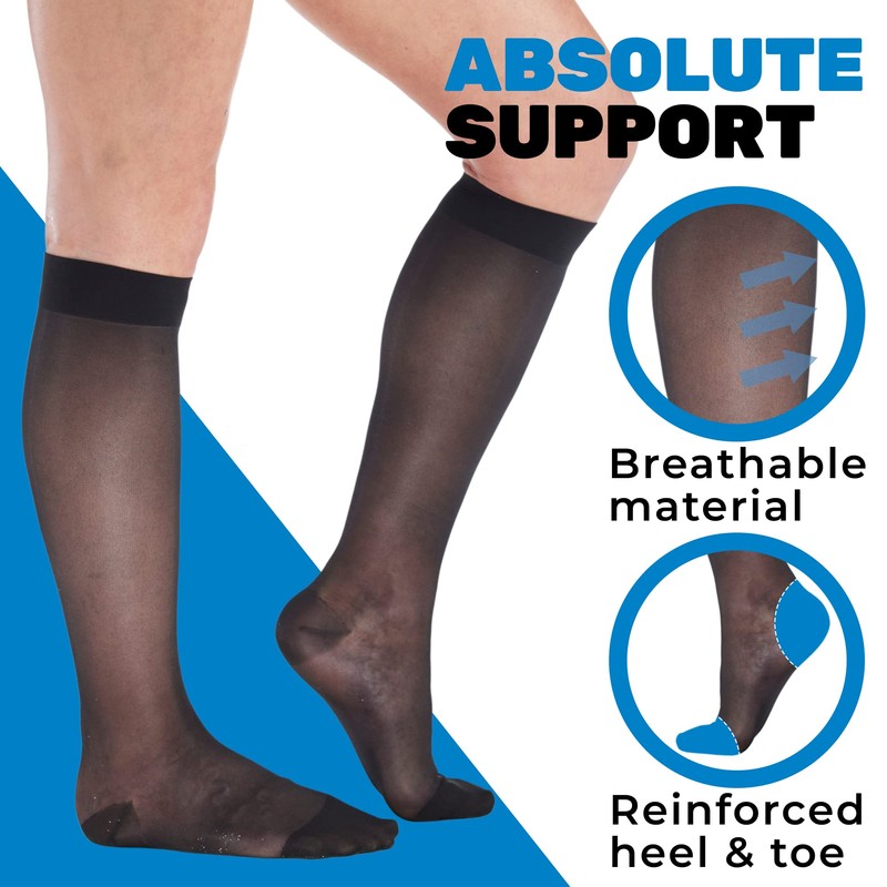 (3 Pairs) Made in USA - Compression Socks for Women