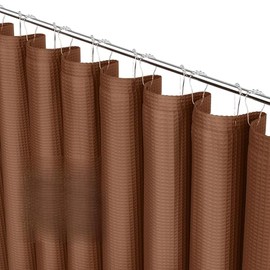 LUXANA 72"x72" Coca Mocha Brown Shower Curtain - Shower Curtain Set with 12 Hooks - Neutral Bathroom Curtains Shower Set with Fabric Shower Curtain - Elegant Waffle Shower Curtain for Shower, Bathtub