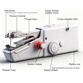 Handheld Sewing Machine, Mini Sewing Machine with Sewing Accessories, Electric Portable Stitch Tool for Beginners, DIY,
