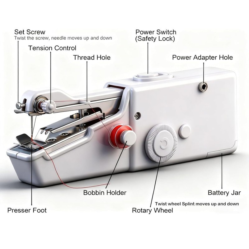 Handheld Sewing Machine, Mini Sewing Machine with Sewing Accessories, Electric