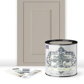 ALL-IN-ONE Paint, Durable cabinet and furniture paint. Built in primer and top coat, no sanding needed. Includes our 30 featured color card - Oyster, Quart