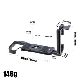 Hersmay Vertical Stand Quick Release L Bracket Plate for Nikon Z6 III Mirrorless Camera Body, Compatible with DJI Ronin RS4 RS2 RS3 Pro RSC 2