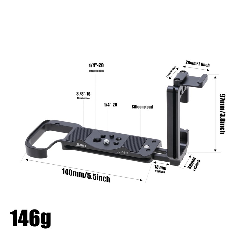 Hersmay Vertical Stand Quick Release L Bracket Plate for Nikon