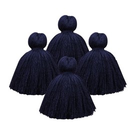 4 PCS Deep Blue Tassels for Crafts, Handmade Hanging for Pillow Decor, Blanket Decoration Tassels, NO Hanging Rope for Tassel Garland (8cm/3.15 inch)