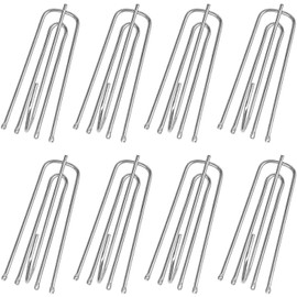 mzoLife 45 Pack Curtain Pleater Hooks, Stainless Steel Drapery Hook and Pin 4 Prongs Pinch Pleat Hook Clips, 4 End Curtain Hangers for Window Door Bathroom Curtain (4 Prongs)